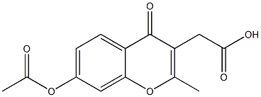 2-(7-Acetoxy-2-methyl-4-oxo-4H-1-benzopyran-3-yl)acetic acid 구조식 이미지