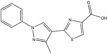 2-(5-Methyl-2-phenyl-2H-pyrazol-4-yl)thiazole-4-carboxylic acid 구조식 이미지