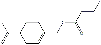 Butyric acid [4-(1-methylethenyl)-1-cyclohexenyl]methyl ester Structure