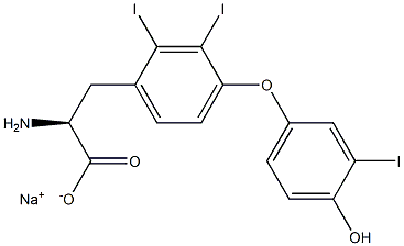 (S)-2-Amino-3-[4-(4-hydroxy-3-iodophenoxy)-2,3-diiodophenyl]propanoic acid sodium salt Structure