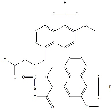 [6-Methoxy-5-(trifluoromethyl)naphthalen-1-yl][carboxymethyl(methyl)amino] thioketoneoxide 구조식 이미지