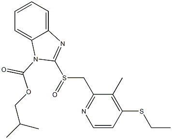 2-[[(4-Ethylthio-3-methyl-2-pyridinyl)methyl]sulfinyl]-1H-benzimidazole-1-carboxylic acid 2-methylpropyl ester 구조식 이미지