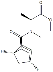 N-[[(1S,2S,4S)-Bicyclo[2.2.1]hept-5-en-2-yl]carbonyl]-N-methyl-L-alanine methyl ester 구조식 이미지