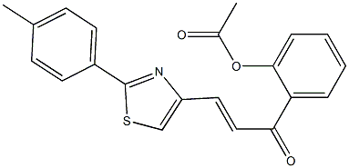 1-(2-Acetoxyphenyl)-3-[2-(4-methylphenyl)thiazol-4-yl]-2-propen-1-one 구조식 이미지