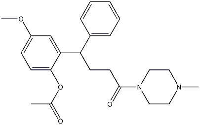 1-[4-(2-Acetyloxy-5-methoxyphenyl)-4-phenylbutyryl]-4-methylpiperazine 구조식 이미지