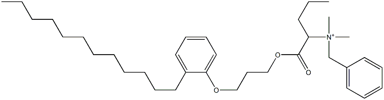 N,N-Dimethyl-N-benzyl-N-[1-[[3-(2-dodecylphenyloxy)propyl]oxycarbonyl]butyl]aminium Structure