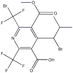 6-(Trifluoromethyl)-2-(bromodifluoromethyl)-4-(1-bromo-2-methylpropyl)pyridine-3,5-di(carboxylic acid methyl) ester 구조식 이미지
