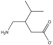 3-(Aminiomethyl)-4-methylpentanoic acid anion 구조식 이미지