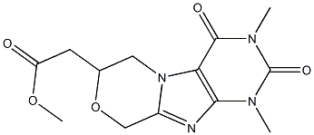 [(1,2,3,4,6,7-Hexahydro-1,3-dimethyl-2,4-dioxo-9H-[1,4]oxazino[3,4-f]purin)-7-yl]acetic acid methyl ester 구조식 이미지