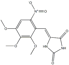 5-[2,3,4-Trimethoxy-6-nitrobenzylidene]imidazolidine-2,4-dione Structure