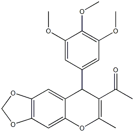 1-[8-(3,4,5-Trimethoxyphenyl)-6-methyl-8H-1,3-dioxolo[4,5-g][1]benzopyran-7-yl]ethanone 구조식 이미지