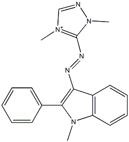 2,4-Dimethyl-3-[(1-methyl-2-phenyl-1H-indol-3-yl)azo]-2H-1,2,4-triazol-4-ium 구조식 이미지