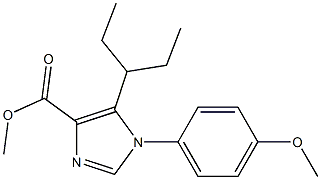 1-(4-Methoxyphenyl)-5-(1-ethylpropyl)-1H-imidazole-4-carboxylic acid methyl ester 구조식 이미지