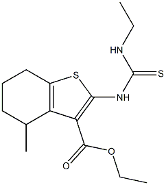 4,5,6,7-Tetrahydro-2-(3-ethylthioureido)-4-methylbenzo[b]thiophene-3-carboxylic acid ethyl ester Structure