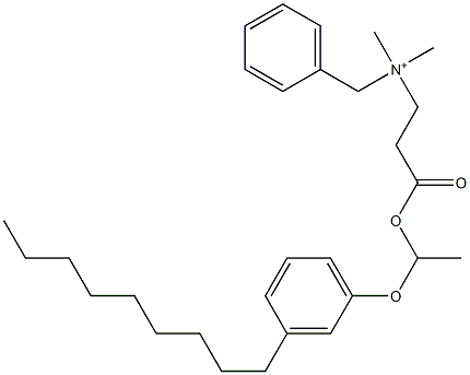 N,N-Dimethyl-N-benzyl-N-[2-[[1-(3-nonylphenyloxy)ethyl]oxycarbonyl]ethyl]aminium 구조식 이미지