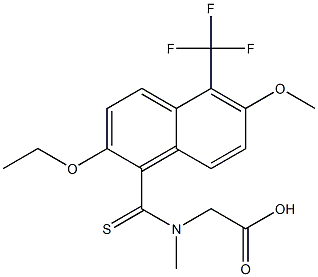 [N-[[2-Ethoxy-6-methoxy-5-trifluoromethyl-1-naphthalenyl]thiocarbonyl]-N-methylamino]acetic acid 구조식 이미지