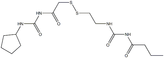 1-Butyryl-3-[2-[[(3-cyclopentylureido)carbonylmethyl]dithio]ethyl]urea Structure