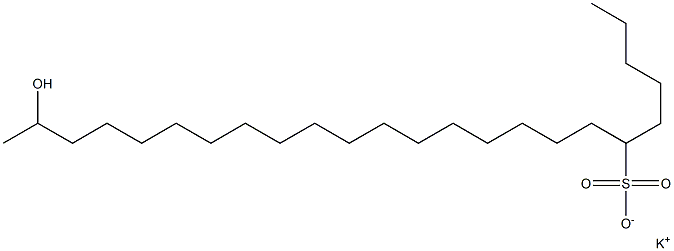 23-Hydroxytetracosane-6-sulfonic acid potassium salt Structure