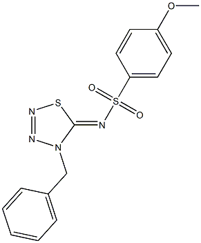 4-Benzyl-5-(4-methoxyphenyl)sulfonylimino-4,5-dihydro-1,2,3,4-thiatriazole Structure