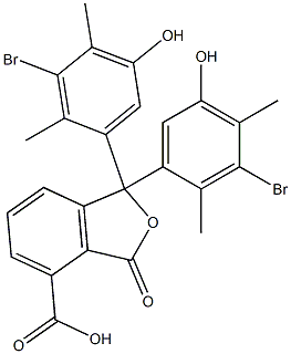 1,1-Bis(3-bromo-5-hydroxy-2,4-dimethylphenyl)-1,3-dihydro-3-oxoisobenzofuran-4-carboxylic acid 구조식 이미지