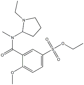 3-[(1-Ethylpyrrolidin-2-yl)methylcarbamoyl]-4-methoxybenzenesulfonic acid ethyl ester 구조식 이미지