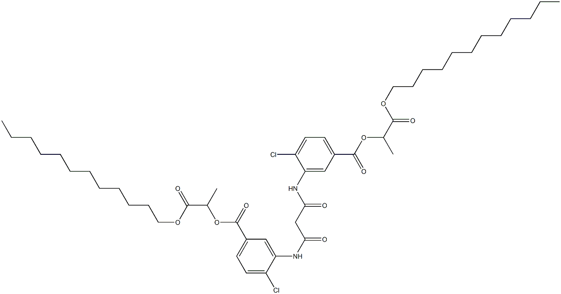 4,4'-Dichloro-[3,3'-methylenebis(carbonylimino)dibenzoic acid]bis(1-dodecyloxycarbonylethyl) ester Structure