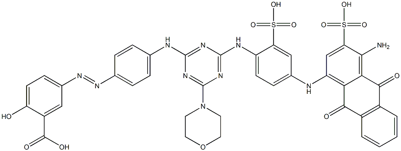 5-[[4-[[4-[[4-[[(4-Amino-9,10-dihydro-9,10-dioxo-3-sulfoanthracen)-1-yl]amino]-2-sulfophenyl]amino]-6-(4-morpholinyl)-1,3,5-triazin-2-yl]amino]phenyl]azo]-2-hydroxybenzoic acid Structure