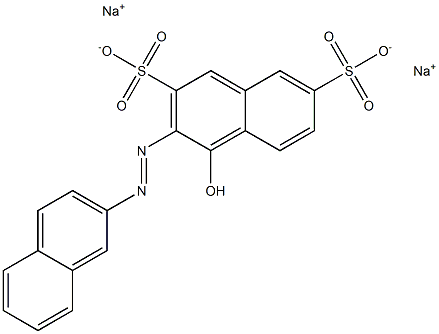 4-Hydroxy-3-(2-naphtylazo)-2,7-naphthalenedisulfonic acid disodium salt Structure