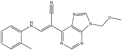 9-(Methoxymethyl)-6-[(Z)-1-cyano-2-[(2-methylphenyl)amino]ethenyl]-9H-purine 구조식 이미지