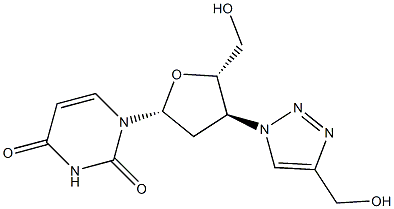 3'-(4-(Hydroxymethyl)-1H-1,2,3-triazol-1-yl)-2',3'-dideoxyuridine Structure