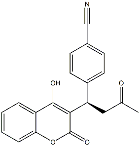 4-Hydroxy-3-[(1R)-3-oxo-1-(4-cyanophenyl)butyl]-2H-1-benzopyran-2-one Structure