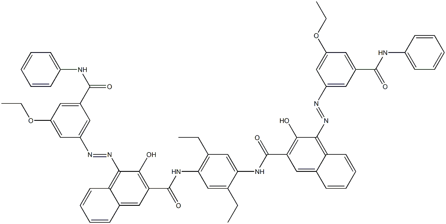 N,N'-(2,5-Diethyl-1,4-phenylene)bis[4-[[3-ethoxy-5-(phenylcarbamoyl)phenyl]azo]-3-hydroxy-2-naphthalenecarboxamide] Structure