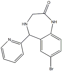 7-Bromo-2,3,4,5-tetrahydro-5-(2-pyridinyl)-1H-1,4-benzodiazepin-2-one 구조식 이미지