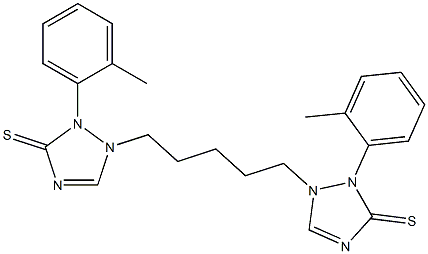 1,1'-(1,5-Pentanediyl)bis[2-(2-methylphenyl)-1H-1,2,4-triazole-3(2H)-thione] 구조식 이미지