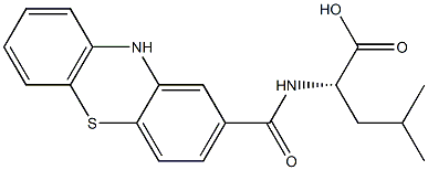 (S)-4-Methyl-2-[(10H-phenothiazine-2-carbonyl)-amino]-pentanoic acid 구조식 이미지