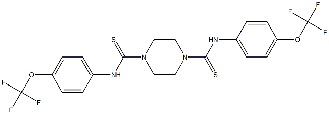 (4-(Thioxo((4-(trifluoromethoxy)phenyl)amino)methyl)piperazinyl)((4-(trifluoromethoxy)phenyl)amino)methane-1-thione 구조식 이미지