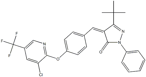 3-(tert-Butyl)-4-((4-(3-chloro-5-(trifluoromethyl)(2-pyridyloxy))phenyl)methylene)-1-phenyl-2-pyrazolin-5-one 구조식 이미지