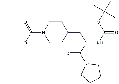 2-N-Boc-amino-3-(1-Boc-piperidin-4-yl)-1-(pyrrolidin-1-yl)propan-1-one Structure