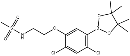 N-(2-(2,4-Dichloro-5-(4,4,5,5-tetramethyl-1,3,2-dioxaborolan-2-yl)phenoxy)ethyl)methanesulfonamide Structure