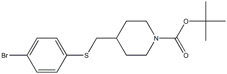 4-(4-Bromo-phenylsulfanylmethyl)-piperidine-1-carboxylic acid tert-butyl ester 구조식 이미지