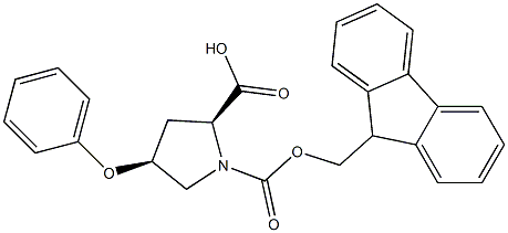 (2S,4S)-Fmoc-4-phenoxy-pyrrolidine-2-carboxylic acid 구조식 이미지