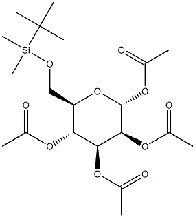 1,2,3,4-Tetra-O-acetyl-6-O-(tert-butyldimethylsilyl)-a-D-mannopyranose 구조식 이미지