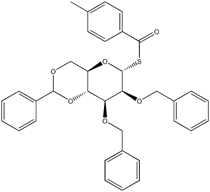 4-Toluoyl 2,3-di-O-benzyl-4,6-O-benzylidene-a-D-thiomannopyranoside 구조식 이미지