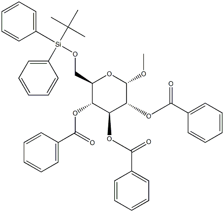 Methyl 2,3,4-tri-O-benzoyl-6-O-tert-butyldiphenylsilyl-a-D-glucopyranoside Structure