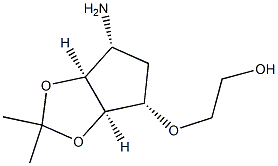 2-[[(3AR,4S,6R,6AS)-6-aminotetrahydro-2,2-dimethyl-4H-cyclopenta-1,3-dioxole-4-yl]oxy]- Ethanol 구조식 이미지