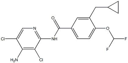 3-(cyclopropylmethyl)-N-(3,5-dichloro-4-aminopyridyl)-4-(difluoromethoxy)benzamide Structure