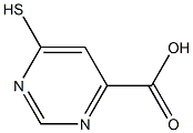 4-mercapto-6-pyrimidinecarboxylic acid 구조식 이미지