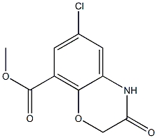 Methyl 6-chloro-3,4-dihydro-3-oxo-2H-1,4-benzoxazine-8-carboxylate 구조식 이미지