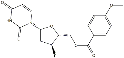 5'-O-p-Anisoyl-3'-fluoro-2',3'-dideoxyuridine Structure