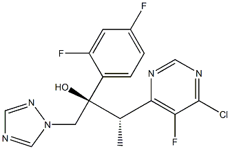 (2R,3S)-3-(6-chloro-5-fluoropyrimidin-4-yl)-2-(2,4-difluorophenyl)-1-(1H-1,2,4-triazol-1-yl)butan-2-ol 구조식 이미지